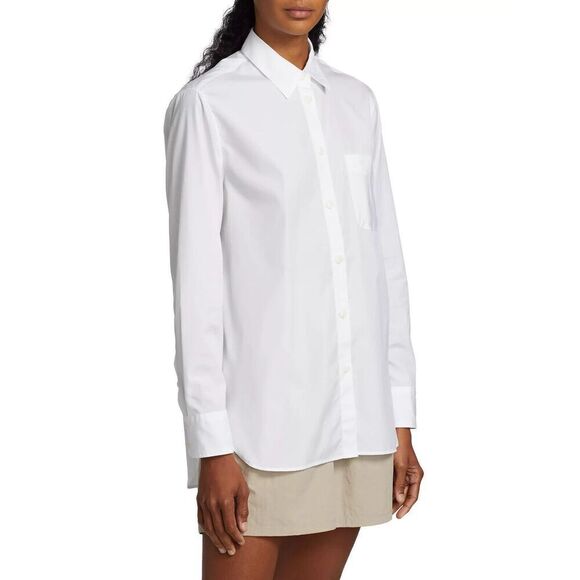 New RAG & BONE Maxine Cotton Button Front Shirt in White Size Large - Picture 2 of 7